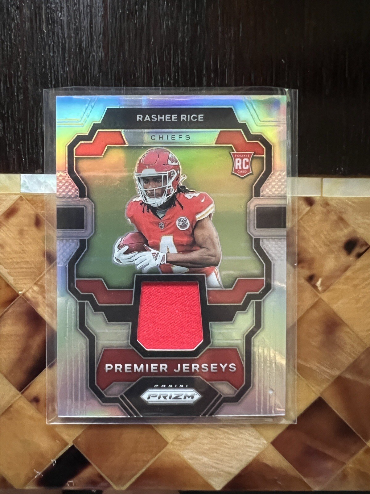 2023 Prizm RASHEE RICE "Silver Premier Jersey" Patch Chiefs NFL PJ-RR RC