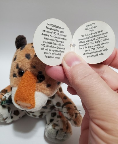 Vintage 2000 Coca-Cola International Promo Bean Bag Plush, Jose Jaguar, Peru - Picture 5 of 11