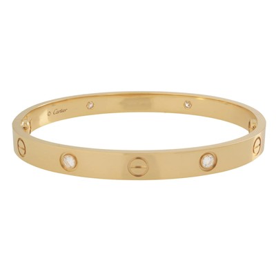 ち*ょ様 Cartier 18Kゴールド バングル18サイズ Cartier Love 4 Diamonds Bracelet Bangle 18K Yellow Gold Size 19 | eBay