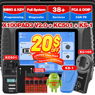 XTOOL X100 PAD3+KC501+KS1 Auto OBD2 IMMO Key Programming Car Diagnostic Scanner