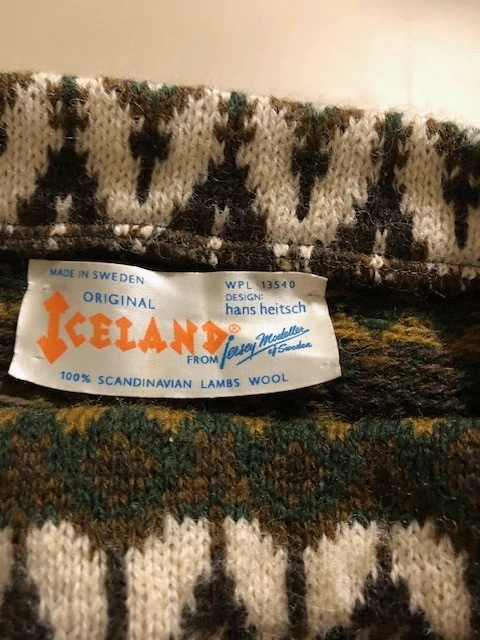 Suéter Mujer Vintage Islandia Nórdico 100% Lana Cordero M Hans Heitsch Foto 3 de 4