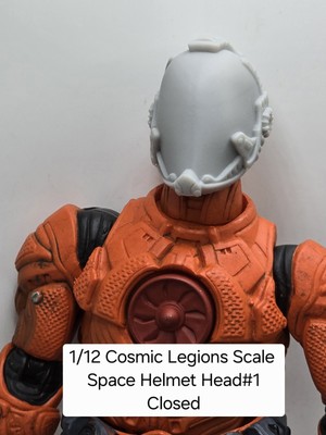 3d Printed SPACE HELMET Head#1  1.0 Scale For COSMIC Legions 1/12 figure 