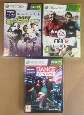 3 x Factory Sealed Xbox 360 Spiele (Kinect Sports, Dance Central, FIFA 12)