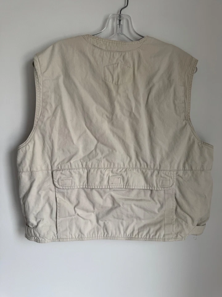 Chaleco Woolrich de Colección Para Hombres Grande Pesca con Mosca Utilitario Viaje Carga Bolsillos Tostados Foto 3 de 4