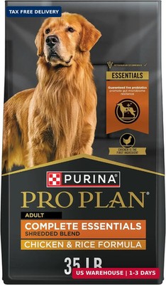 Purina Pro Plan Complete Essentials Chicken & Rice Dry Dog Food, 35 lb Bag
