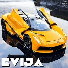 Modellino auto giocattolo pressofuso in lega 1:24 Lotus Evija Supercar suono e luce giocattolo per bambini