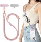 New ListingAdjustable Phone Lanyard w/2 Tether Tabs, Metal Buckles, 2-Color Strap