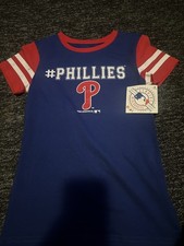 Philadelphia Phillies Genuine Merchandise Size M 7/8 Shirt Blue White Trim