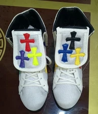 Custom made Chrome Heart  Boxing Gloves Shoes white 9 and 16/oz black gloves