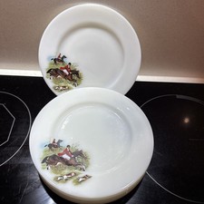 6 Vintage Retro 1961 Pyrex Tally Ho Fox Hunting Scene 6.5" Tea Side Plates