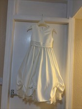 Ivory Bridesmaids Satin Dress With Rose Design. Age 3-4 Years