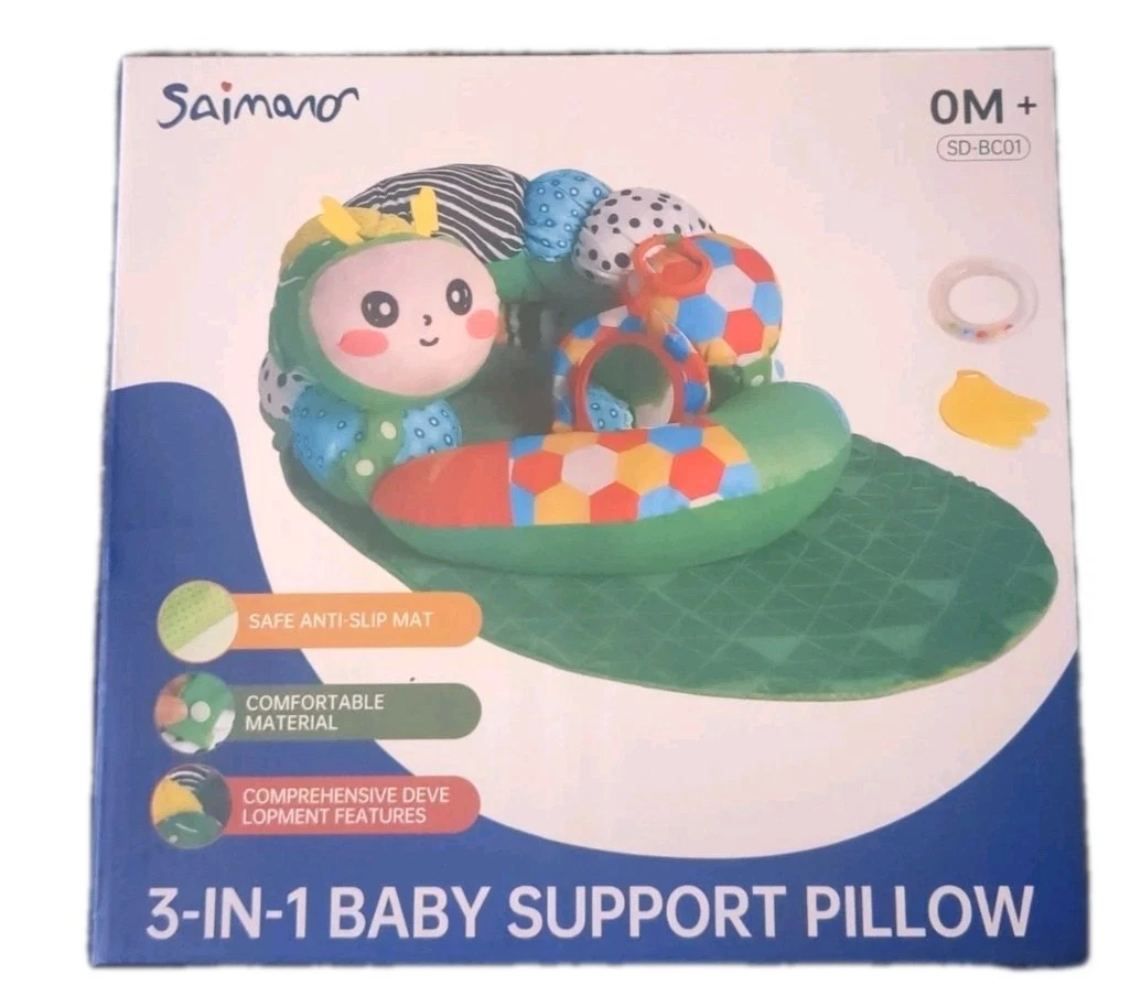 3-in -1 Baby Support Pillow Infant Newborn + teething toy