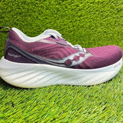 Saucony Triumph 22 Plum Royal Womens Size 9.5 Purple Gray Running Shoes Sneakers
