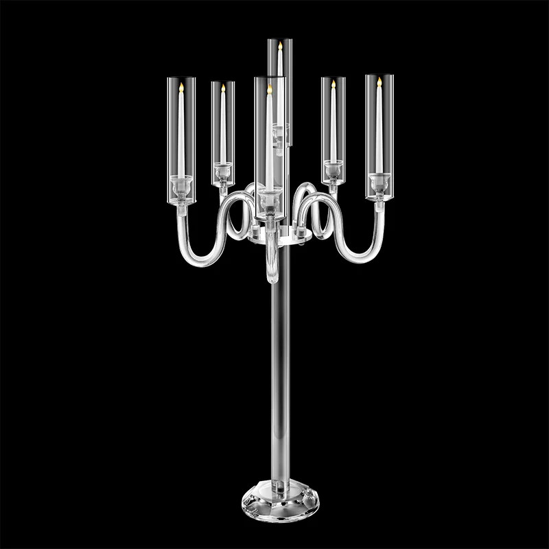 Centerpiece, 37.4inch High 6-arm Conical Led Candle Holder