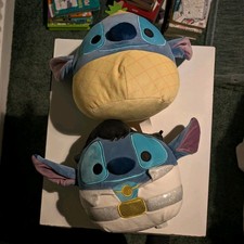 2 Disney Lilo & Stitch Squishmallows - Pineapple and Elvis Soft Plush Toys