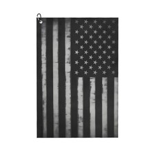 Retro Black American Flag Golf Towel 24 16 Inches Quick Dry Funny Golf Towel ...