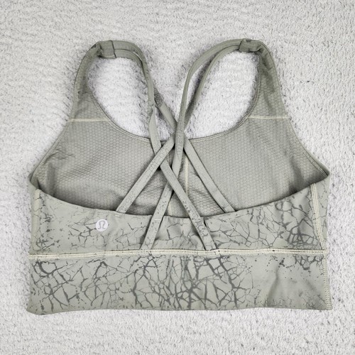 Lululemon Sports Bra Womens 6 Gray Energy Longline Active Running Yoga - Picture 5 of 5