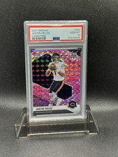 2021 Mosaic Justin Fields Camo Pink Rookie #304, PSA 10