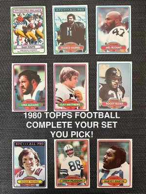 1980 Topps Football Complete Your Set / You Pick, Choose 1-528 Vintage Stars RC
