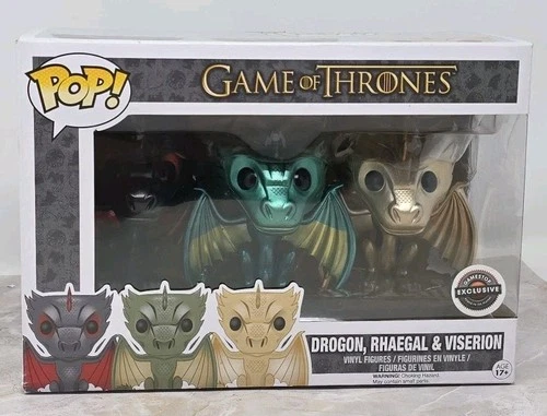 Funko Pop Game of Thrones Drogon Rhaegal & Viserion GS Exclusive Dragon 3 Pack