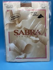 Pantyhose VTG Queen Size Sabra Beige Reinforced Cotton Crotch And Toe Brand NEW