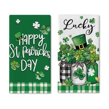Croar Happy St Patricks Day Kitchen Dish Towels Set of