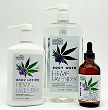 Natural Therapy Hemp  Lavender Hydrating  Calming Body Lotion, Wash  Oil