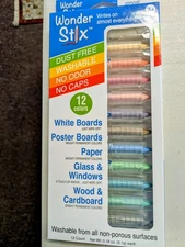 Wonder Stix Pastel Colors Dustless Chalk Crayon 12 pack
