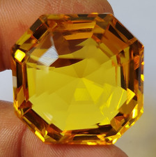 AAA Large Yellow Citrine 104.8 Ct. Square Cut Loose Gemstone for Ring  Pendant