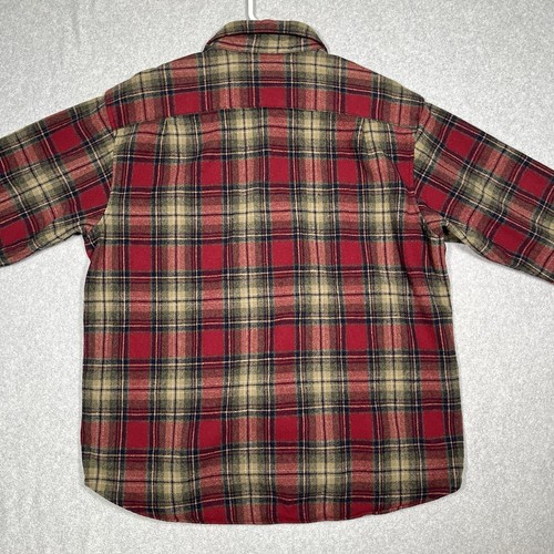 Vintage Pendleton Lodge Hemd Herren XL braun rot kariert Wolle Flanell Knopfleiste Gorp - Bild 11 von 15