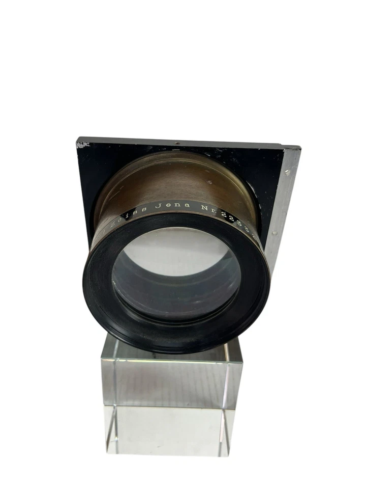 Antigua lente de barril de latón Tessar apocromático Carl Zeiss Jena 84 cm 10,5 RARA Foto 3 de 4