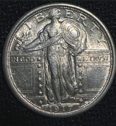 1917 Philadelphia Standing Liberty Quarter type 1 original  Choice BU Full Head