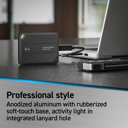 Crucial X10 Pro 2TB USB-C 3.2 Gen2 Portable SSD - Photo 2/7