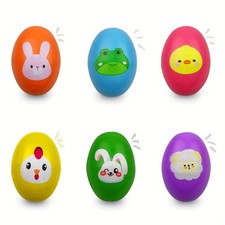 NNETM 6-Piece Wooden Musical Shake Eggs for Kids