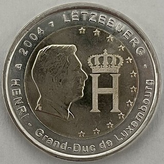 2 Euro Gedenkmünze Luxemburg 2004 Großherzog Henri unz