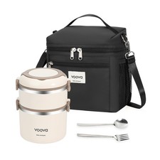 Voova Stackable Stainless Steel Thermal Lunch Box with Lunch Ba... USA FAST SHIP