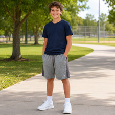 Champion C9 Boys Athletic Shorts Gray Size L 12-14 Mesh Pockets Polyester