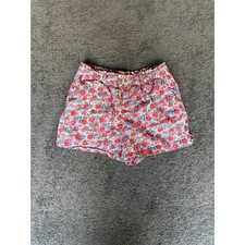 Polo Ralph Lauren Girls Floral Cotton Shorts Size 12 Pink Red Blue Elastic Waist