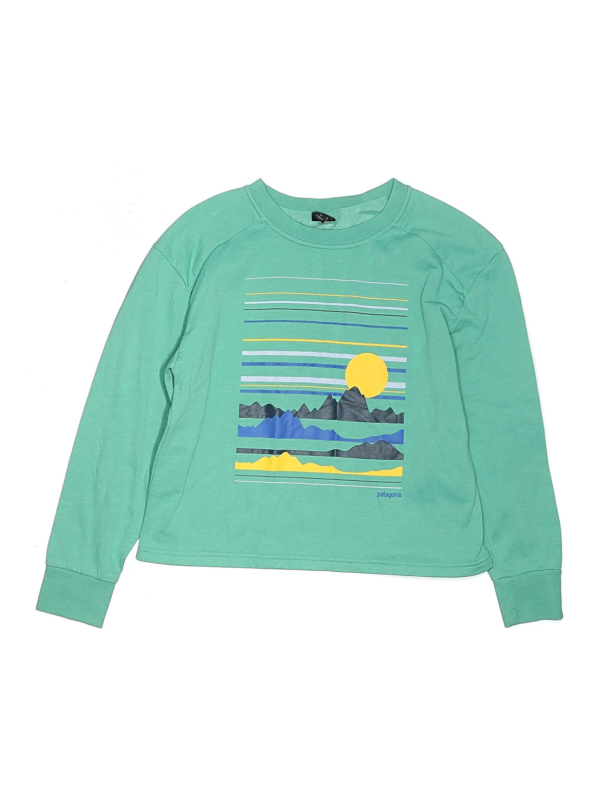 Patagonia Girls Green Long Sleeve T-Shirt Large kids