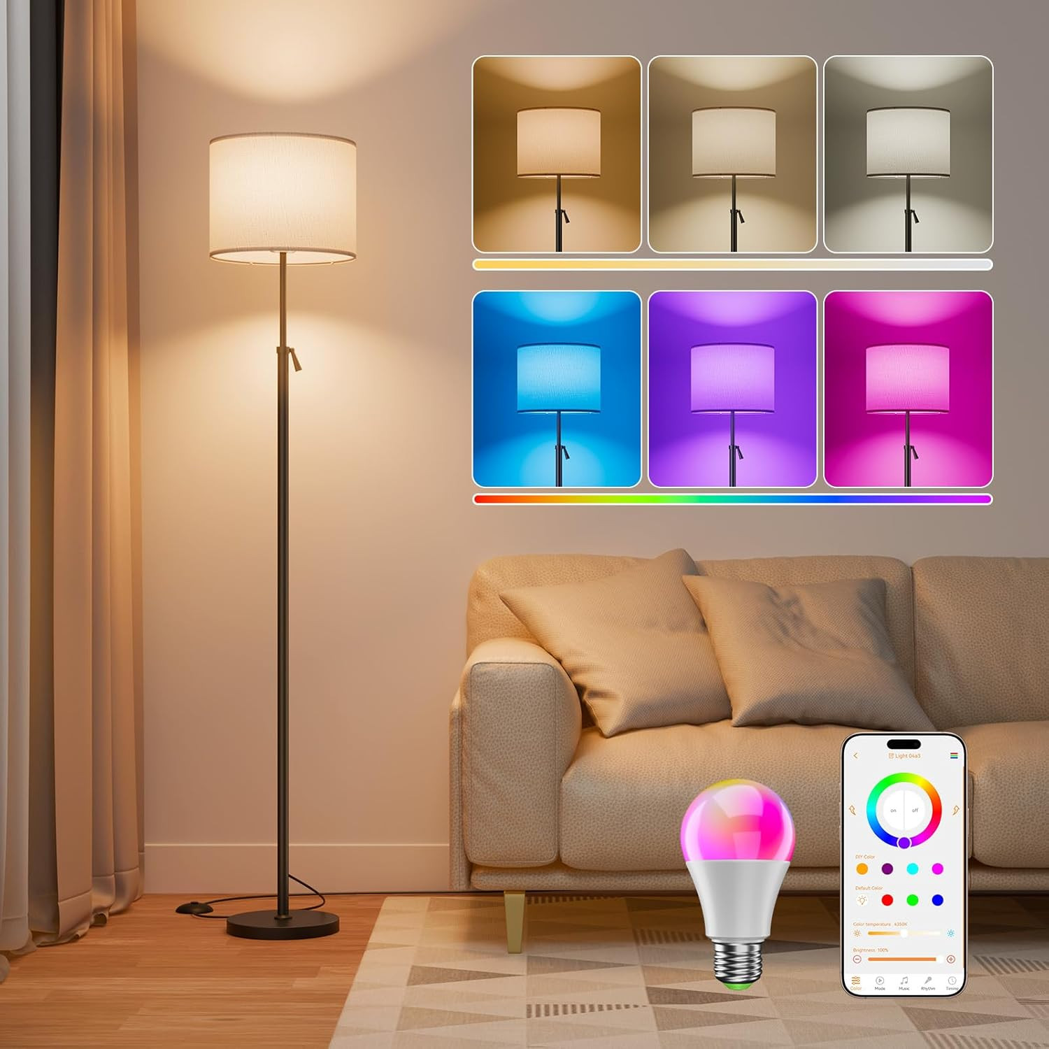 Lampada Intelligente da Terra per Famiglia - RGB Alexa Dimmerabile