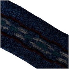 Blue Knit Wool Blend Fair Isle Winter Headband Ear Warmer L / XL