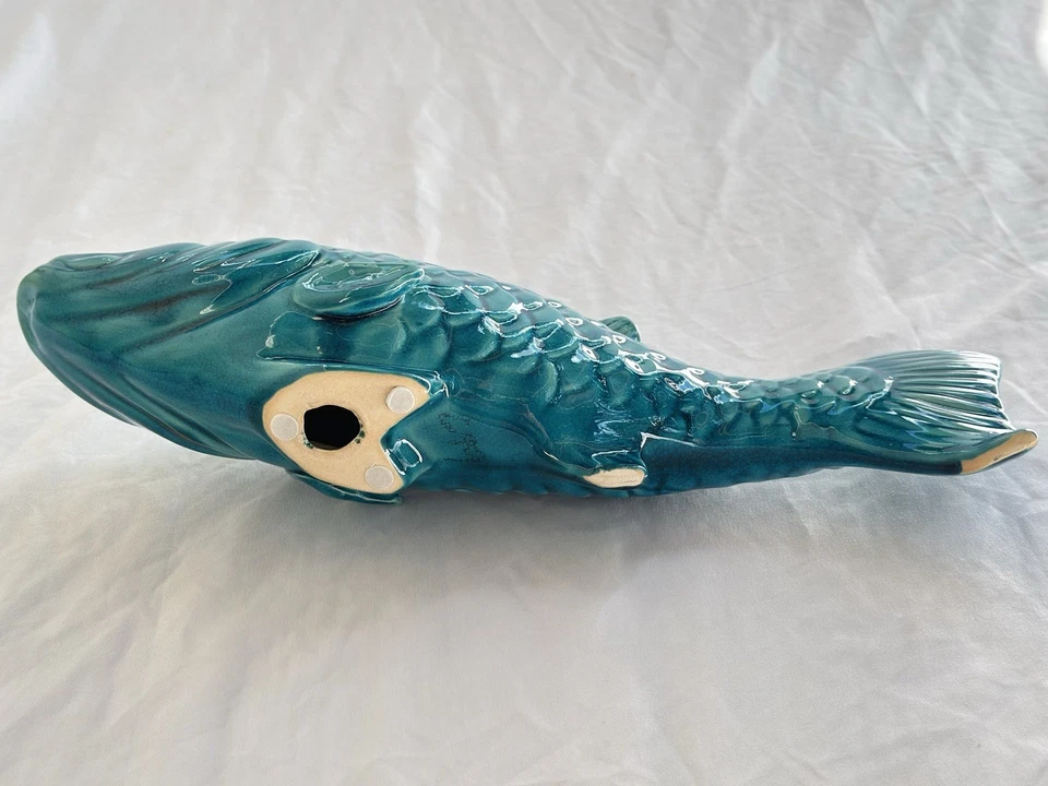 Figurine Koi Fish Gloss Finish Turquoise Urban Trends Decorative Lake Beach 15” - Image 3 of 4