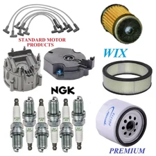 Tune Up Kit Air Oil Fuel Filters Cap Wire Spark Plugs For GMC K25 L6 4.8L 1978