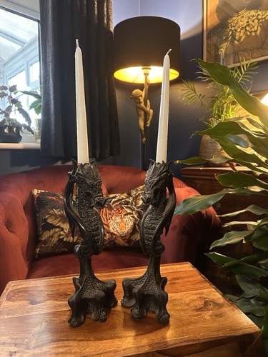 Rare pair of vintage Tom Raine Dragon candlesticks, 1993 limited edition of 1500 - Picture 14 of 21