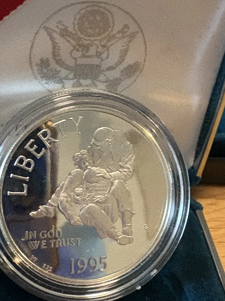 1995 Civil War Commerative Silver Dollar Proof Coin With COA And Original Box - Image 3 of 4