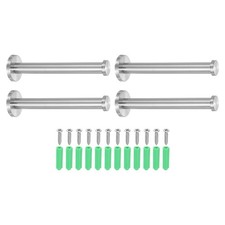 4Pcs Stainless Steel Bathroom Towel Hooks, 6x0.7" Clothes Hooks, Silver