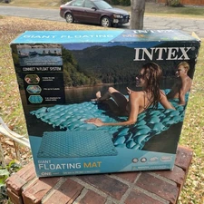 Intex Giant Inflatable Floating Water Mat Relaxing Platform Pad for Pools& Lakes