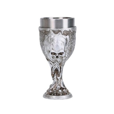 Engraved Skull Nonrust Steel Goblet Unique Vintage Design Durable Drinking Cup