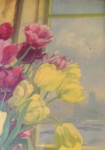 VINTAGE STILL LIFE FLOWERS & VASE FRAMED PRINT 1940S RED YELLOW FLORAL PAINTING - Picture 11 of 24