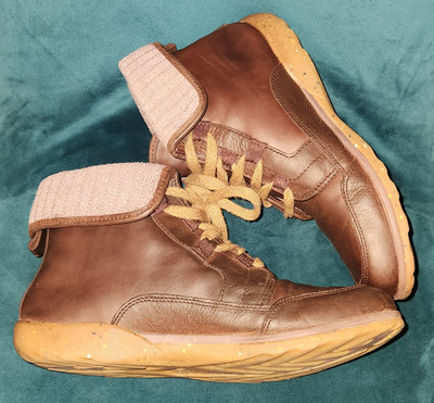 Chaco Barbary Boots Mahogany Leather Ankle Lace Up Sz M Womens